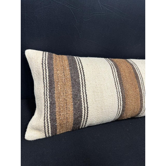 Turkish Hemp Pillow Cushion Natural Beige Brown Cushion Cover 12"x46" #30329 Enhance your home decor with our Kilim Pillow...
