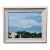 Vintage Original Cloudy Skies Landscape Painting in Faux Bamboo Frame For Sale