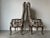 1960s Vintage Hollywood Regency Louis XV-Style High-Back Carved Wood Accent Chairs - A Pair/Sold For Sale - Image 5 of 12