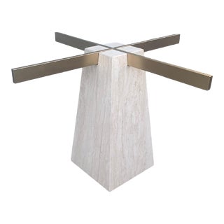 Late 20th Century Italian Postmodern Travertine Dining Table Base. For Sale