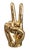 Metal Vintage Metallic Gold Coated Brass Peace Victory Hand Gesture For Sale - Image 7 of 7