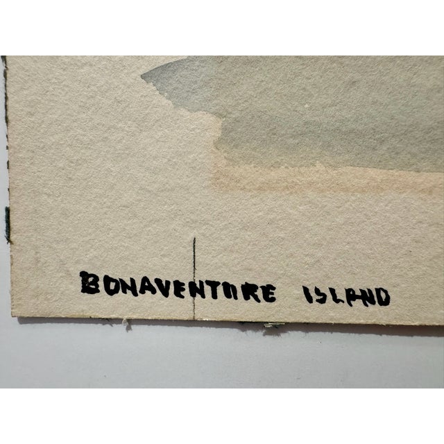 Henry Emil Salloch Original Watercolor on Paper Bonaventure Island, 1957. For Sale - Image 4 of 7