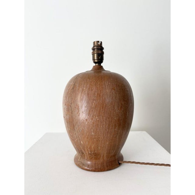 Minimalist Limed Oak Table Lamp, 1950s For Sale - Image 4 of 7