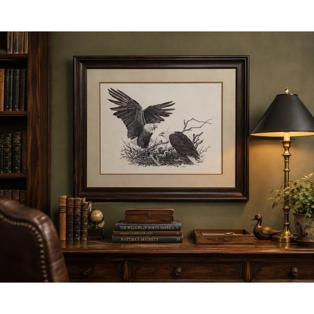 Vintage Cecil Eakins Bald Eagle Limited Edition Print 42/450, Framed For Sale - Image 4 of 4