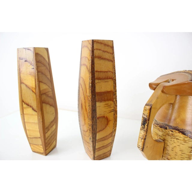 Czechoslovakian Wooden Handmade Items, 1950s, Set of 5 For Sale - Image 10 of 12