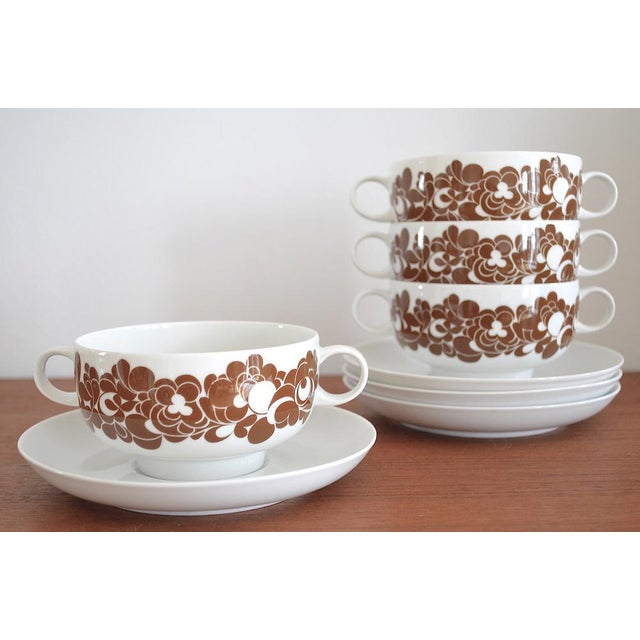 1970s Soup Bowls and Saucers by Wolf Karnagel for Rosenthal, 1970s, Set of 8 For Sale - Image 5 of 5