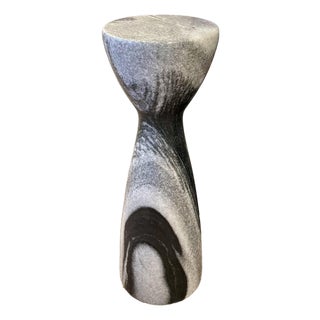 Global Views Modern Black Marble Drinks Table For Sale