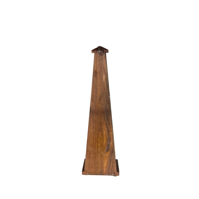 Wood Mid 20th Century Vintage Mahogany and Brass Obelisk Form Shelf For Sale - Image 7 of 10