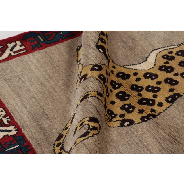 Textile Vintage Leopard Pictorial Gabbeh Rug by Rug & Kilim, Afghanistan, 1950-1959 For Sale - Image 7 of 10