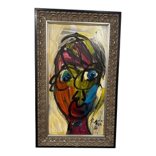 Original Peter Robert Keil Abstract Portrait, 1986 For Sale