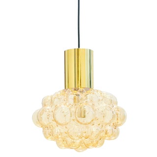 Large Mid-Century Amber Bubble Glass Ceiling Light by Helena Tynell for Limburg, Germany, 1960s For Sale