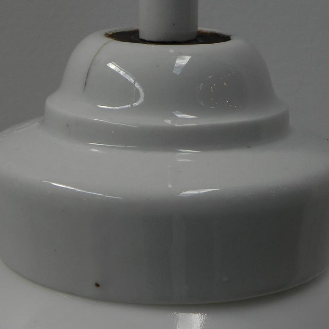 Art Deco Hanging Lamp with White Glass Ball, 1930s For Sale - Image 10 of 14