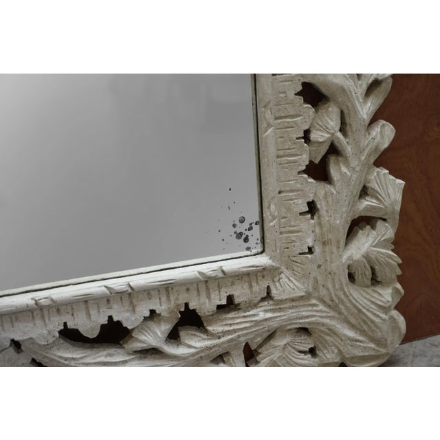 Large Antique Hand Carved & Painted Burmese Overmantle Mirror from Libertys London For Sale - Image 10 of 13