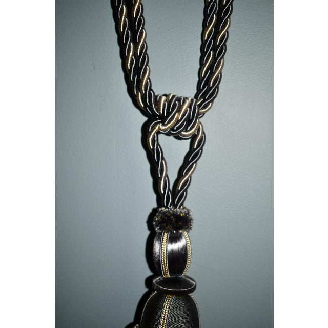 Silver Vintage Grey/Silver One Large Tassel/Tie Back for Curtains For Sale - Image 8 of 10