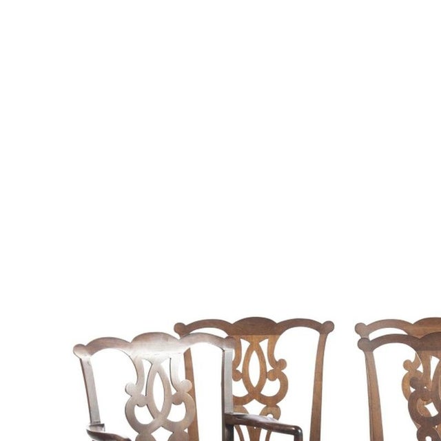 Furniture - Set of two armchairs and four chairs - Chippendale - 19th Century. English, 19th-century Chippendale style,...