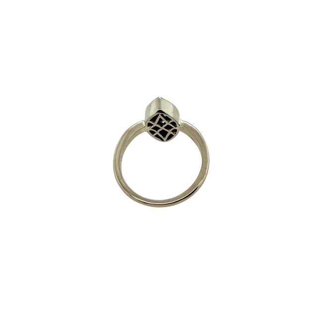 1950s 1950s Retro 14k Gold and Diamond Navette Ring, Size 6.5 For Sale - Image 5 of 5