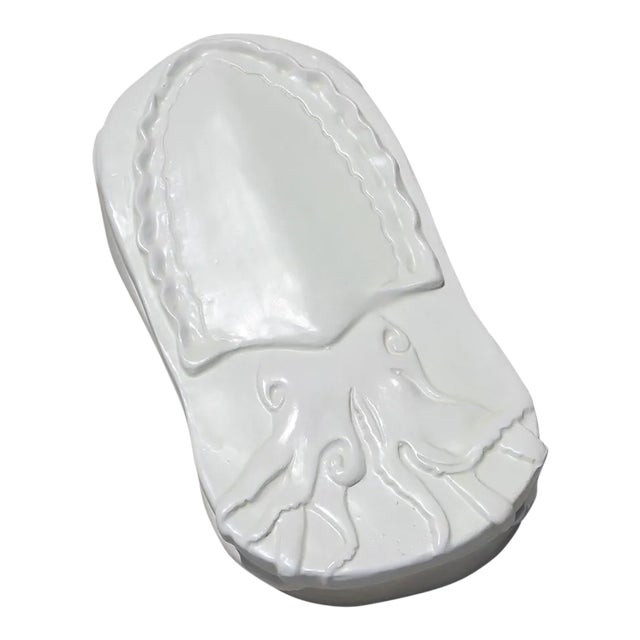 Contemporary Cuttlefish Large Earthenware Box, Portuguese Design Project For Sale