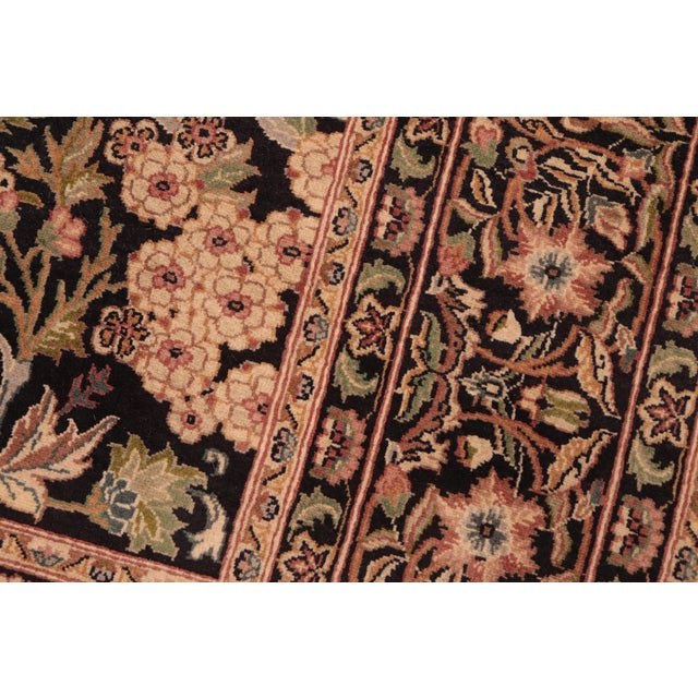 1990s Art Nouveau 1990's Pak-Persian Black/Green Wool Rug - 5'11'' X 9'1'' For Sale - Image 5 of 9