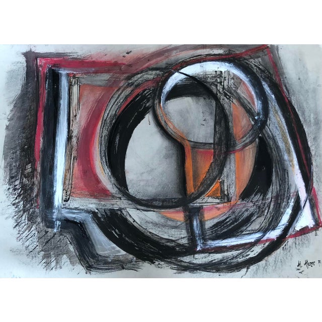 M. Mozer, Abstraction Géométrique, 1971, Mixed Media on Cardboard For Sale - Image 8 of 8