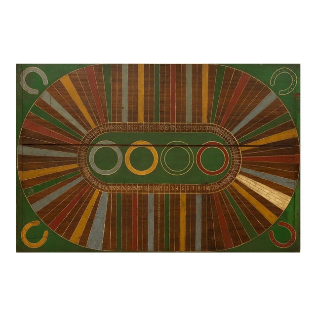 Antique Large Horse Racetrack Gameboard For Sale