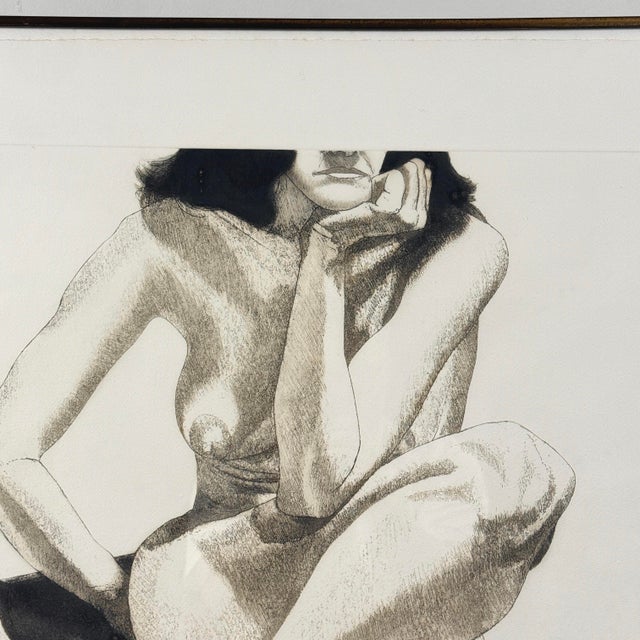 Philip Pearlstein (American, 1924–2022) Nude on Dahomey Stool, Signed (1976, Etching/Aquatint on Paper) For Sale In Philadelphia - Image 6 of 8