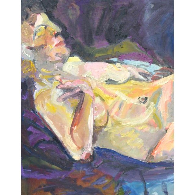 American Mid 20th Century Abstract Nude Oil Painting For Sale - Image 3 of 5