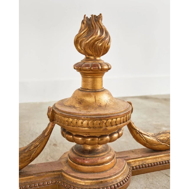 19th Century French Empire Neoclassical Marble Top Console Table For Sale - Image 9 of 13
