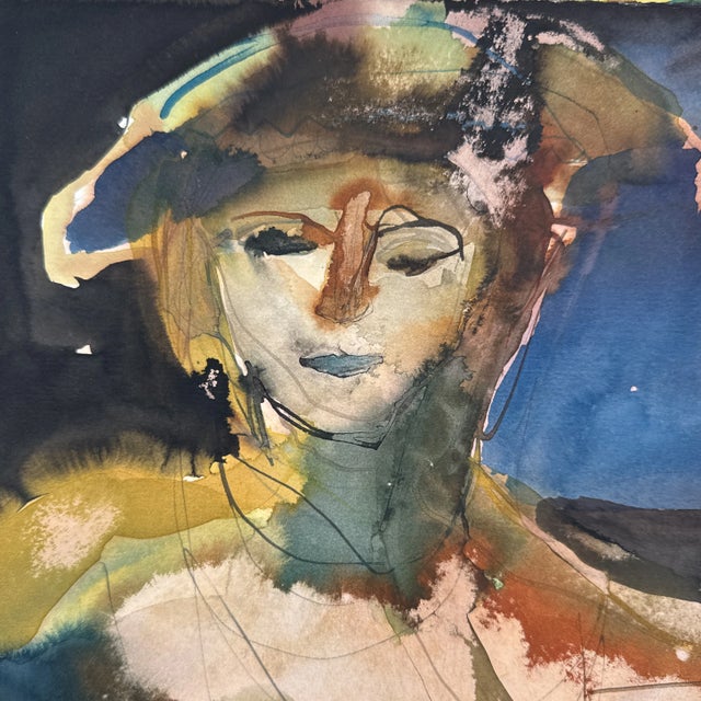 Blue Phil Saxon Ink Drawing on Paper For Sale - Image 8 of 9