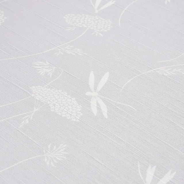 Contemporary Schumacher La Libellulee Silk Wallpaper in Moonstone For Sale - Image 3 of 5