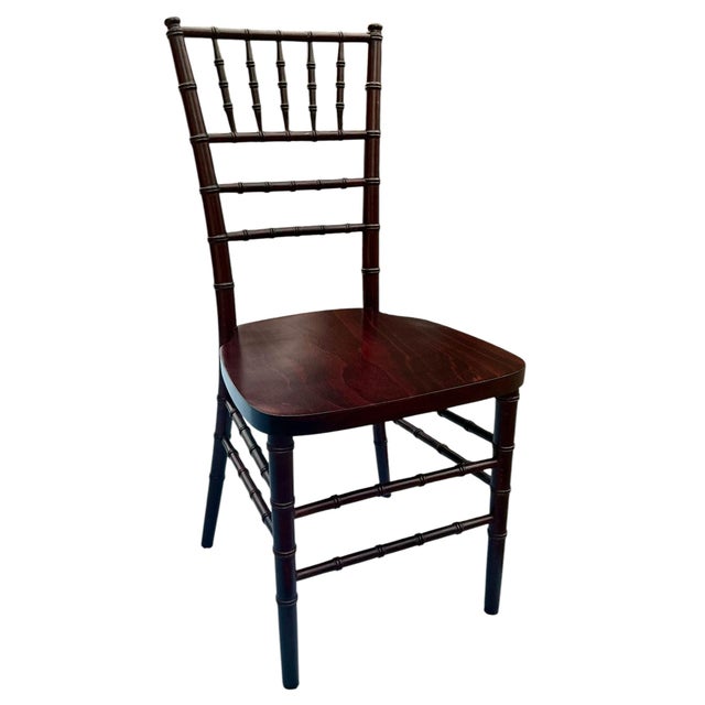 Chiavari Chic Set of Four Faux Bamboo Wooden Chairs For Sale - Image 4 of 11
