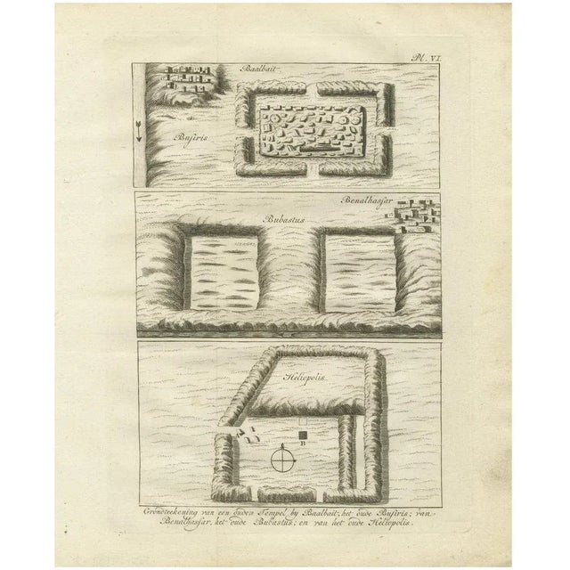 Pococke, Ancient Temple and Ruin Plans, Egypt, Baalbek, Bubastus, Heliopolis, 1776, Print For Sale - Image 10 of 10