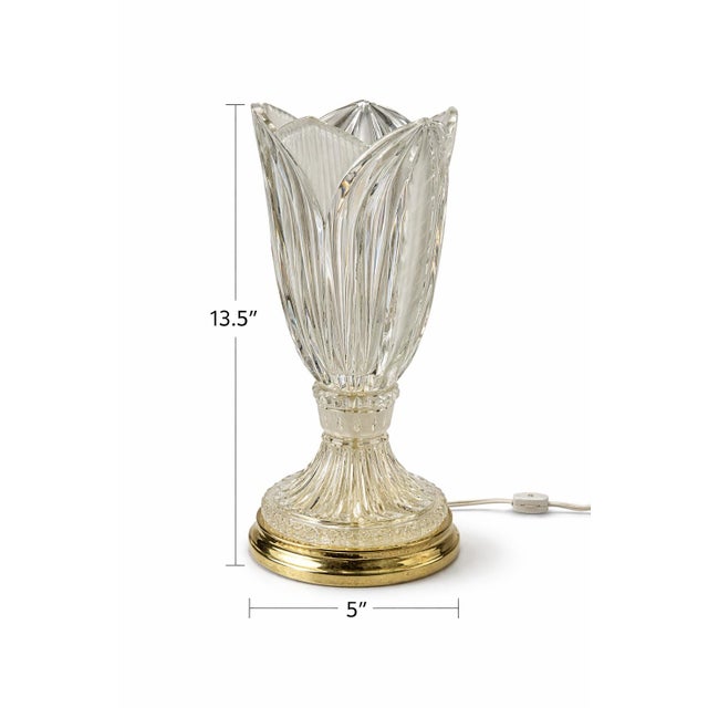 Vintage Cut Crystal Table Lamp With Brass Bases – 13.5” Tall - a Pair For Sale - Image 10 of 10