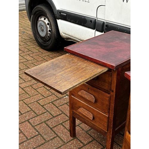 Edwardian Bedside Tables in Oak, Set of 2 For Sale - Image 5 of 12