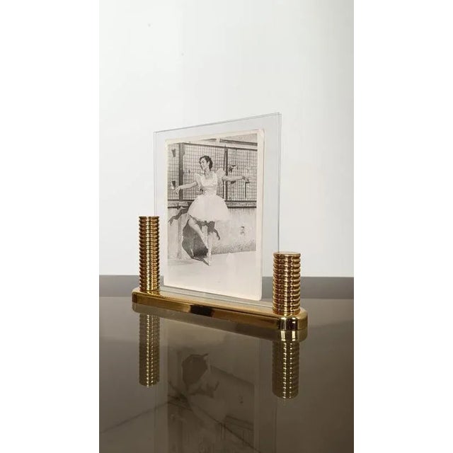 1980s Art Deco Style Double Sided Pictures Frame in Gilded Brass and Glass, 1980s For Sale - Image 5 of 18