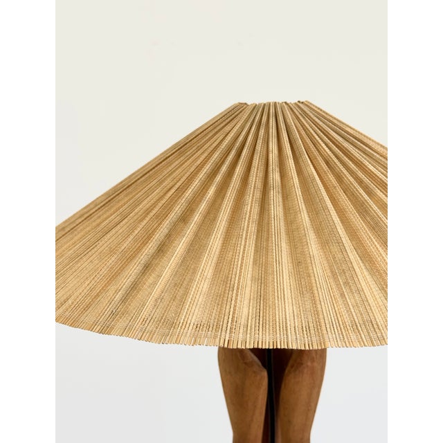 Sculptural Hand-Carved Table Lamp in Teak Wood, 1970s For Sale - Image 12 of 13