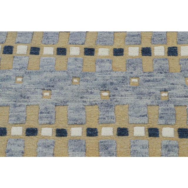 Not Yet Made - Made To Order Rug & Kilim’s Scandinavian Style Rug in Blue, Beige-Brown Geometric Patterns - 12x15 For Sale - Image 5 of 7