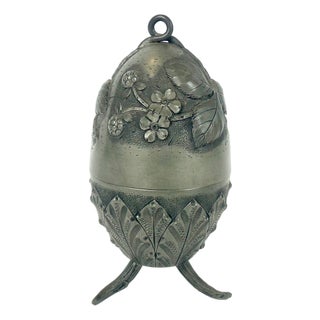 Art Nouveau French Tin Egg Box by Albert Chezal for Etains Dart, 1900s For Sale