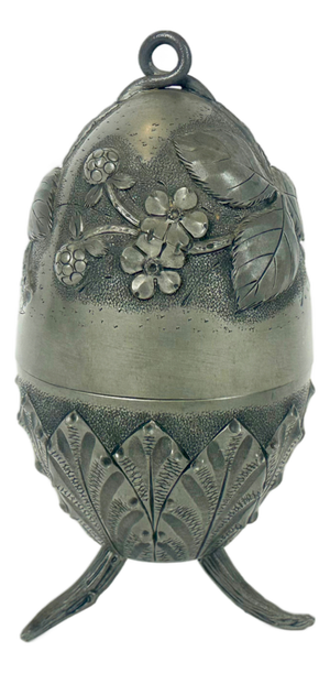 Art Nouveau French Tin Egg Box by Albert Chezal for Etains Dart, 1900s