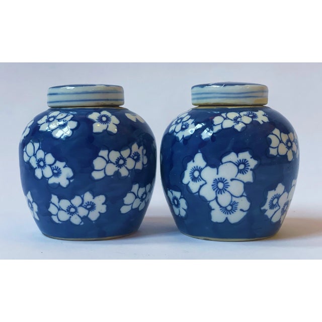Ceramic Chinoiserie Ginger Jars With Cherry Blossoms - a Pair For Sale - Image 7 of 9