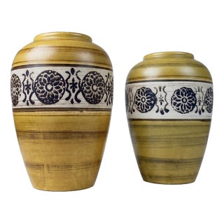 Mid-Century Modern West German Pottery Vases, Set of 2 For Sale