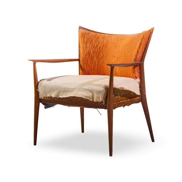 Mid-Century Modern Paul McCobb for Directional Mid Century Walnut Lounge Chair For Sale - Image 3 of 9