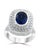 Approximately 4-5 Carat Ceylon Blue Sapphire & Diamond 18 Karat White Gold Cocktail Ring 4-5 Carat of blue Sapphire. This...