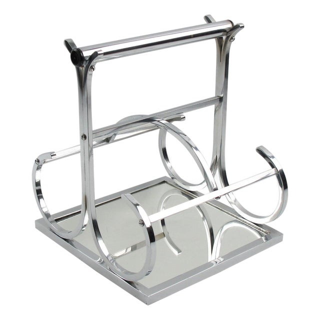 1930s Jacques Adnet Art Deco Barware Bottle Holder Carrier For Sale