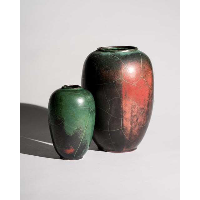 Art Deco Bauhaus Copper Glazed Studio Ceramic Vases by Paul Dresler Grootenburg, Germany, 1940s, Set of 2 For Sale - Image 18 of 18