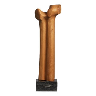 Biomorphic Modernist Sculpture in Carved Wood, Netherlands, 1970s For Sale
