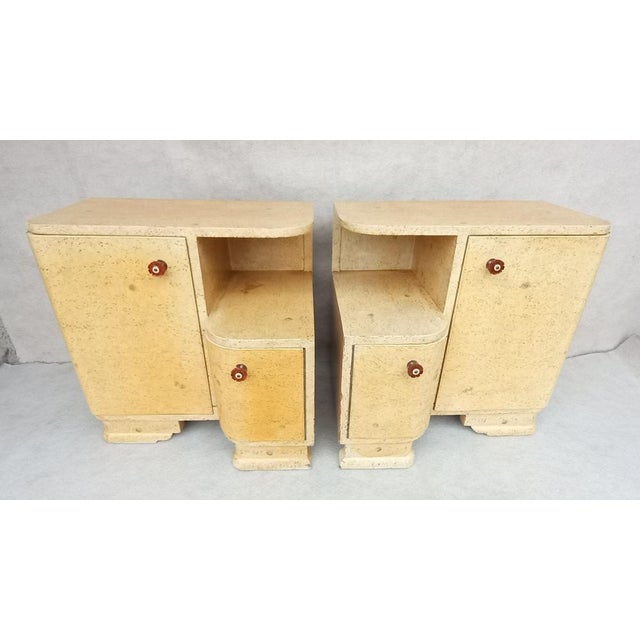 Art Deco Bedside Tables by Jindřich Halabala for Up Závody, 1950s, Set of 2 For Sale - Image 18 of 18