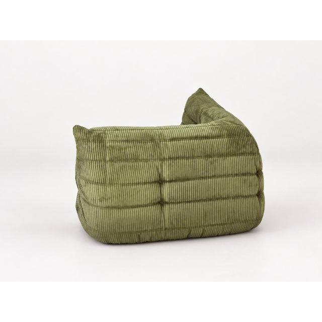 Olive Togo 2-Seater Sofa and Corner Seat by Michel Ducaroy for Ligne Roset, 2019, Set of 2 For Sale - Image 16 of 18
