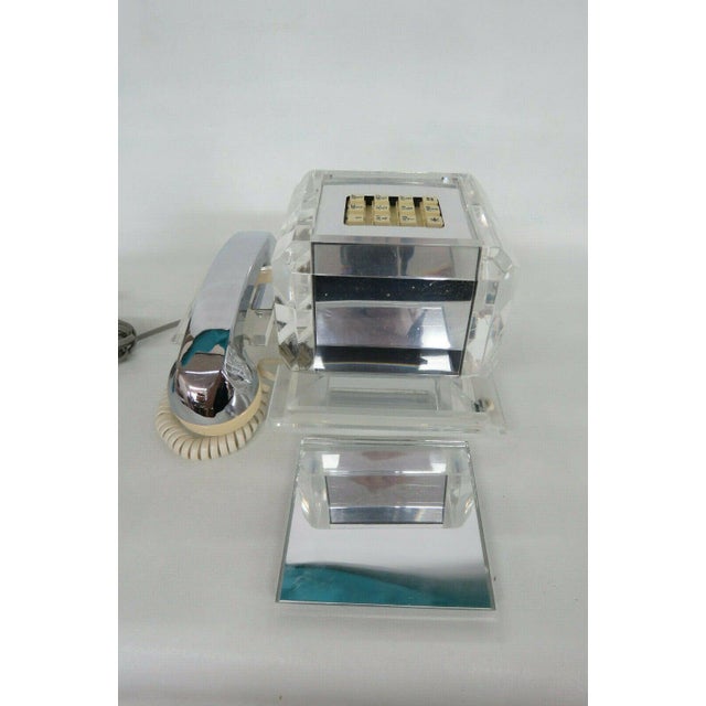 Mid Century Modern Lucite and Mirror Chrome Telephone by TeleConcepts