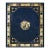 1920s Navy Field Medallion Floral Greek Key Antique Chinese Peking Rug For Sale