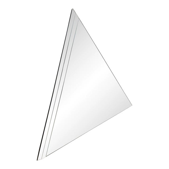 Postmodern Large Size Three Dimensional Triangular Wall Mirror 1980s For Sale